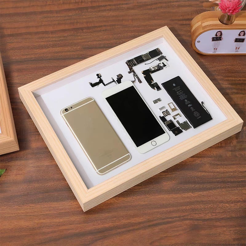 Dohomi 2 Pack Shadow Box Frame 8x10 Shadow Box Display Case Natural Wood Picture Frame Real Glass Surface Internal Depth 0.6 inch for Wall Or Tabletop - Image 3