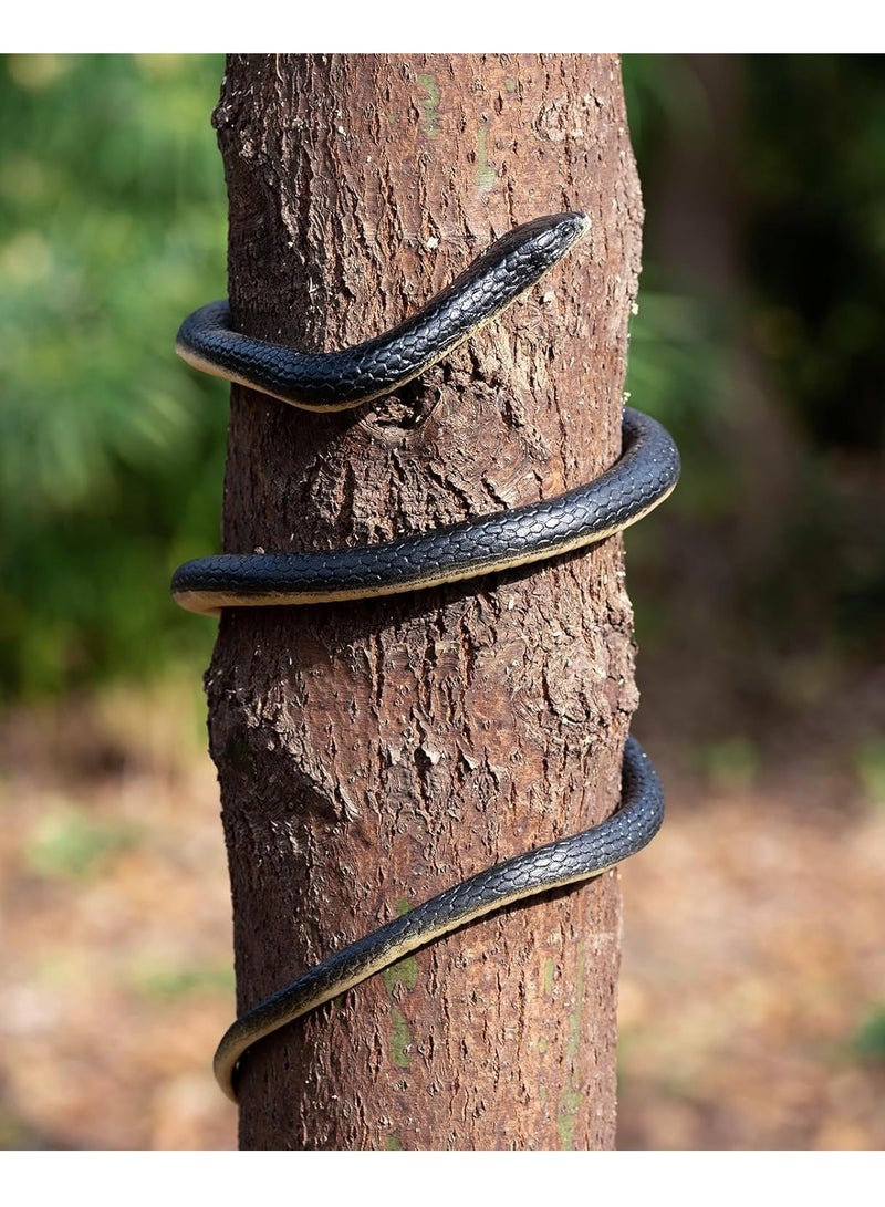 Excefore Realistic Rubber Snake, Scary Fake Snake to Keep Birds Away Garden, Large Black Snake Pranks Toy for Garden Props, Halloween Decoration, Kids Toy  - Image 3