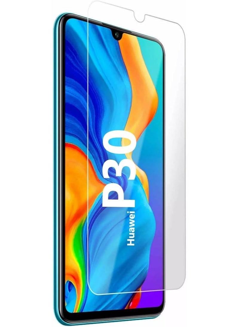 Muzz Tempered Glass Screen Protector for Huawei P30, 6.1 Inch, 2.5D Curved Edge, 9H Hardness, Clear - Image 1