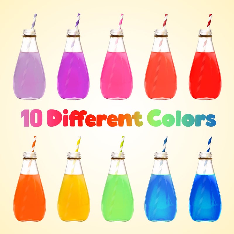 PakTalk [100 Pack] Paper Straws  10 Assorted Bright Rainbow Striped Drinking Straws for Juice Cocktails Smoothies Cake Pop Sticks Birthday Wedding Christmas Party Decoration(0.24"" x 8.27""  10 Colors) - Image 3
