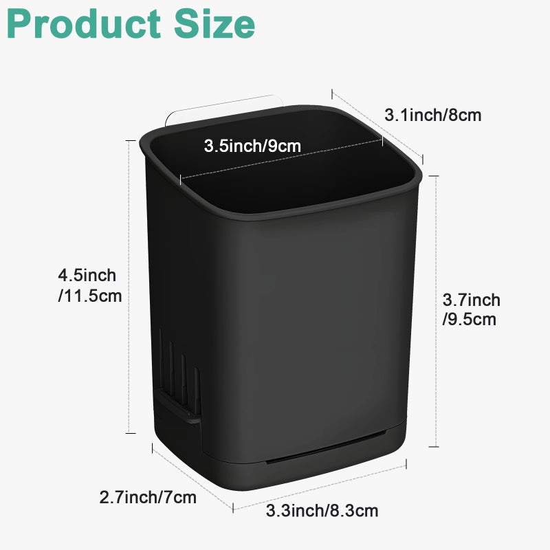 First-zgel 2 Packs Wall Mounted Toothbrush Holders, Self Adhesive Bathroom Toothbrush Wall Holder for Electric Toothbrush, Toothpaste, Razor,Shower Accessories (Black) - Image 3