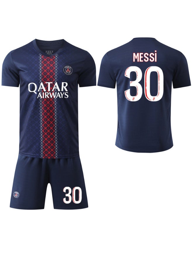 PSG 2025-2026 الموسم #30 ميسي لكرة القدم جيرسي السراويل دعوى حجم الأطفال وحجم الكبار ، هدية للجماهير والأصدقاء - Image 1