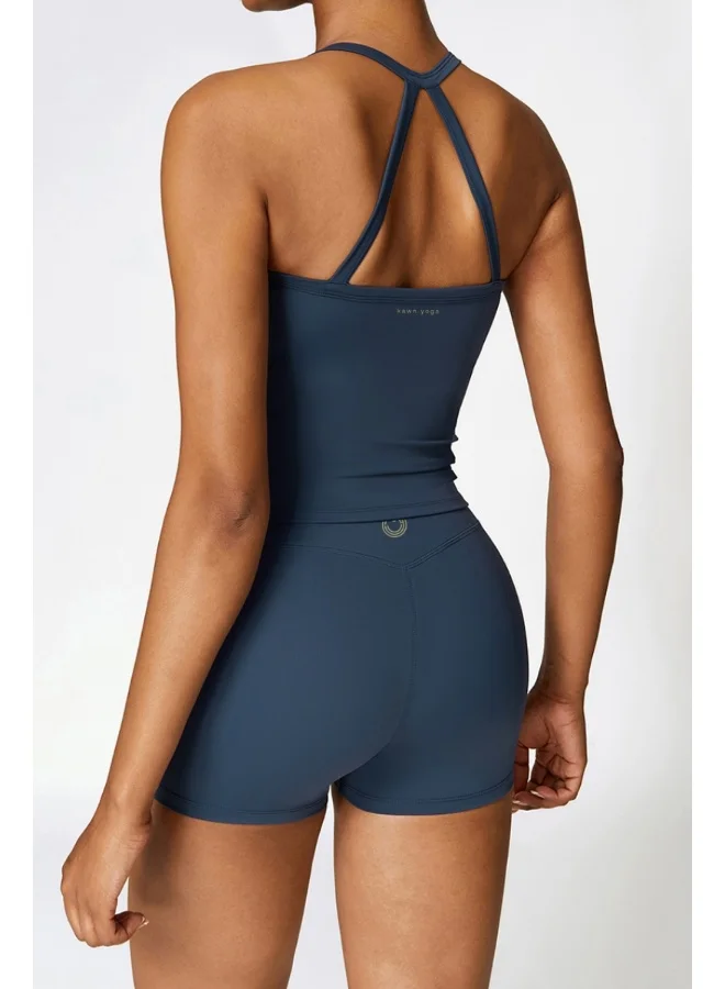 كون.يوغا Womens Sleeveless Athletic Tank Top - Padded Low Impact Workout Yoga Shirt with Removable Built in Bra