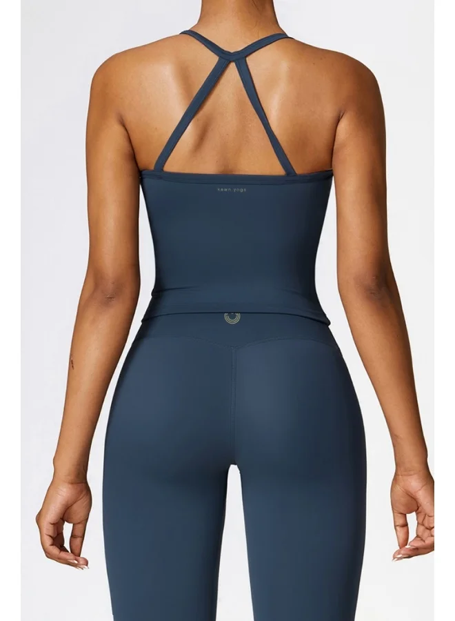 كون.يوغا Womens Sleeveless Athletic Tank Top - Padded Low Impact Workout Yoga Shirt with Removable Built in Bra