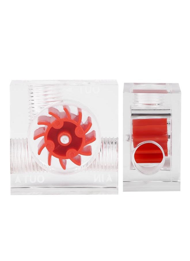 Thoraya 12 Impellers Flow Meter Indicator for PC Water Cooling System G1/4" Thread Quadrate (Red)  - Image 3