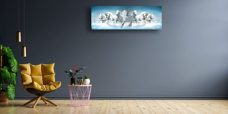 justone choice Polyester 7 Horses New Printed Air Conditioning Dust Cover Folding Designer Ac Cover For Indoor Split Ac - Image 4
