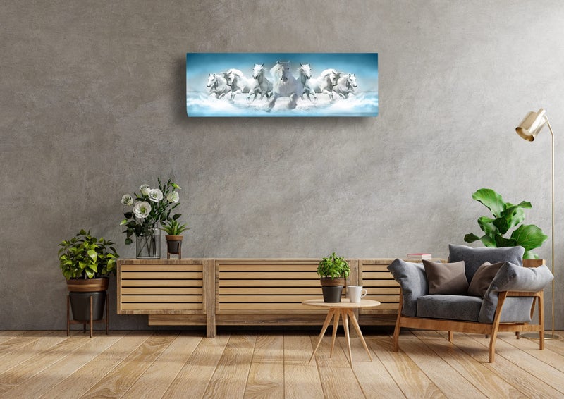 justone choice Polyester 7 Horses New Printed Air Conditioning Dust Cover Folding Designer Ac Cover For Indoor Split Ac - Image 3