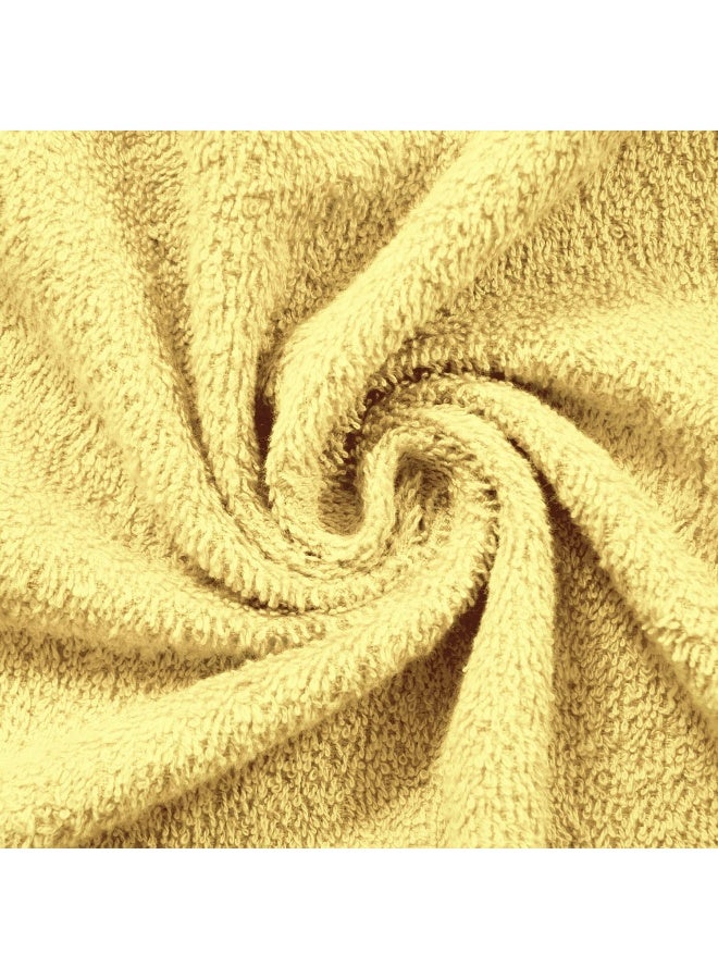 Story@Home 100% Terry Cotton Pack of 6 Pieces Highly Absorbent and Quick-Drying, Hotel & Spa Quality Super Soft Towel Set | Towels for Bath | Hand Towel | Face Towel (White and Yellow) - Image 3
