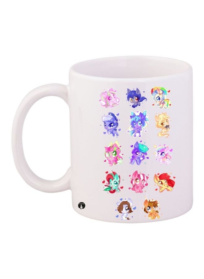 RYN My Little Pony Printed Coffee Mug White/Blue/Pink 11ounce
