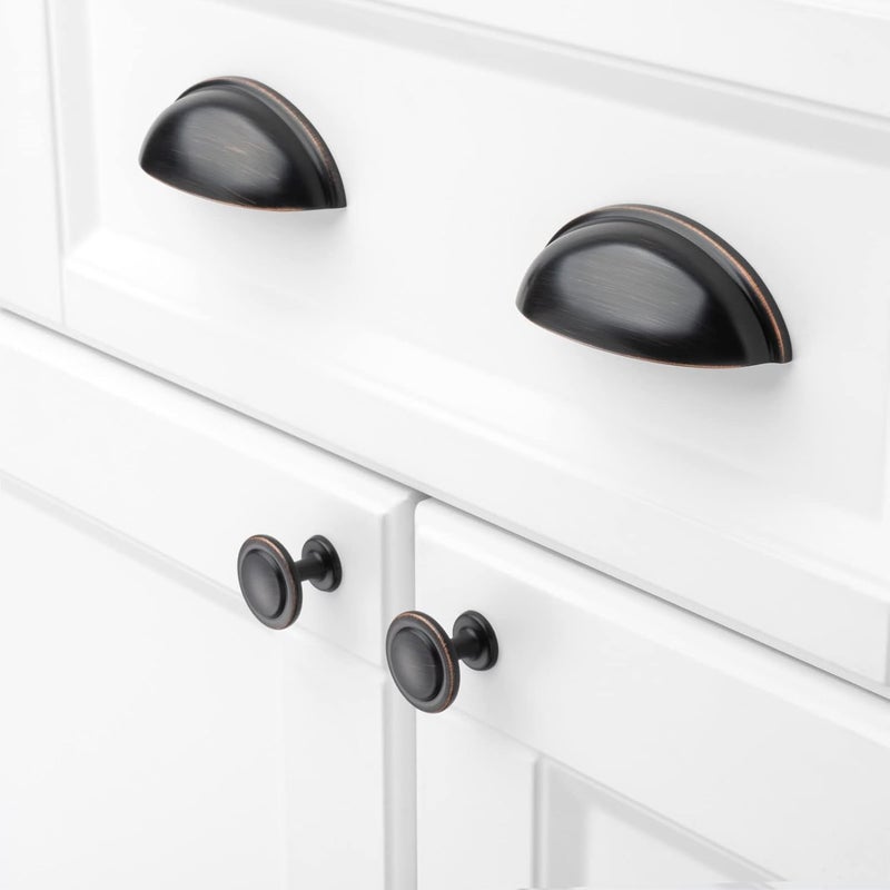 KOOFIZO Round Cabinet Knobs Oil Rubbed Bronze Cabinet Pulls, Dia. 1-1/4 Inch, 10 Pack Bronze Drawer Knobs for Kitchen Cabinets 1960 Drawers Dresser Cupboard Bedroom Bathroom - Image 5