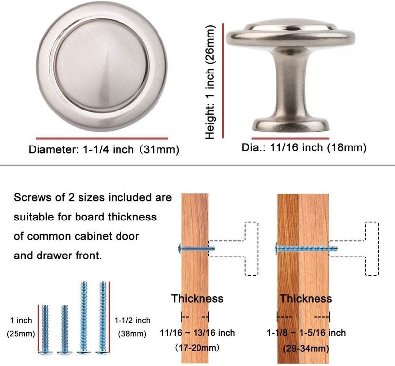 KOOFIZO Round Cabinet Knobs Oil Rubbed Bronze Cabinet Pulls, Dia. 1-1/4 Inch, 10 Pack Bronze Drawer Knobs for Kitchen Cabinets 1960 Drawers Dresser Cupboard Bedroom Bathroom - Image 2