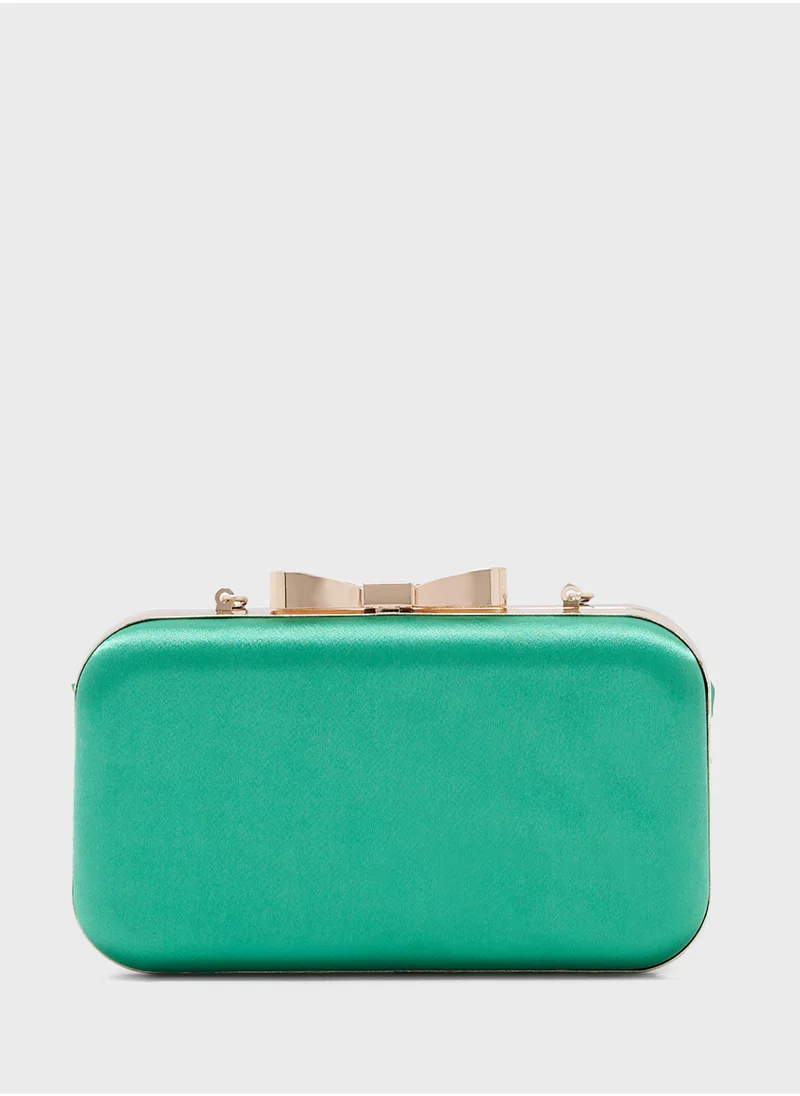 ELLA Satin Bow Clutch Bag