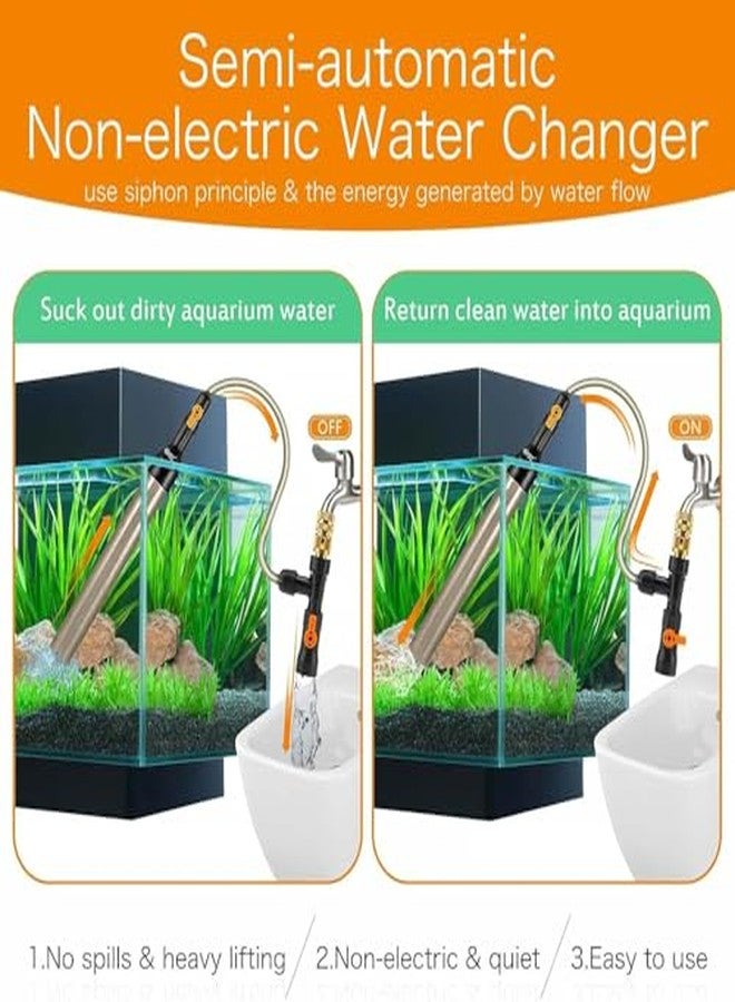 AYNEFY Fish Tank Water Changer Faucet Adapter, AYNEFY Aquarium Water Changer with 3 Tab Connecter, Vacuum Siphon Gravel Cleaner Plastic Connector Replacement Parts for Aquarium Quick Water Change - Image 5