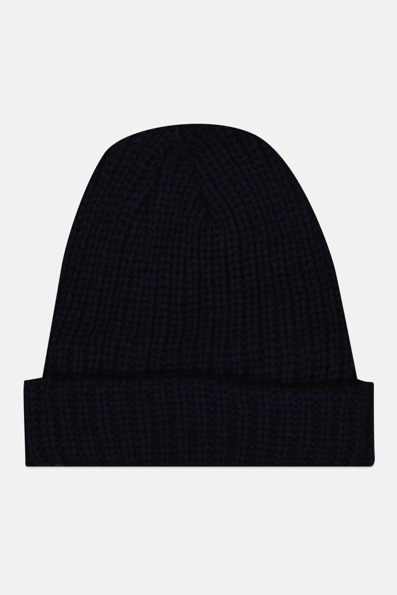 House Basic Women Textured Beanie, Navy