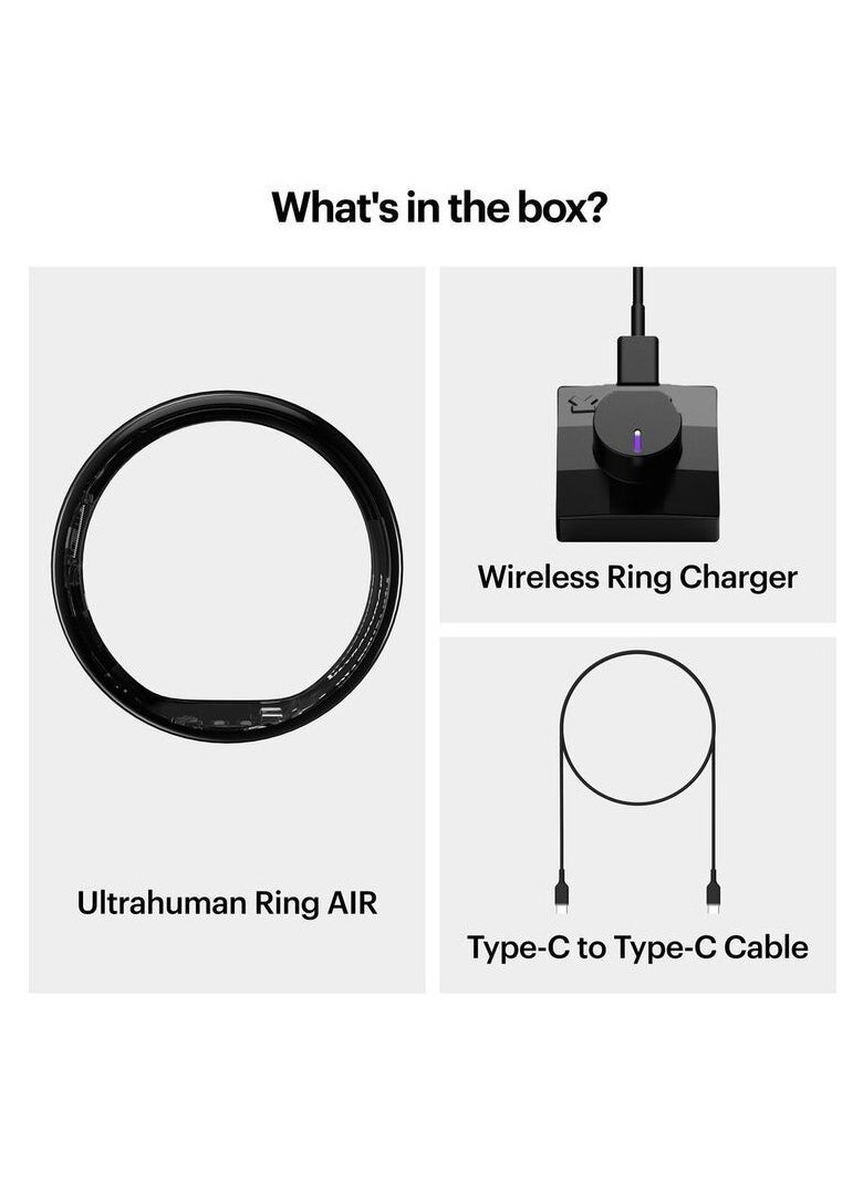 ULTRAHUMAN - Ring AIR - Advanced sleep-tracking wearable, HRV & Temperature Monitoring,Track workout, movement & recovery, Water resistant, 6 Days Battery Life with Lifetime Free Subscription (Size 13) - Air Black - Image 1