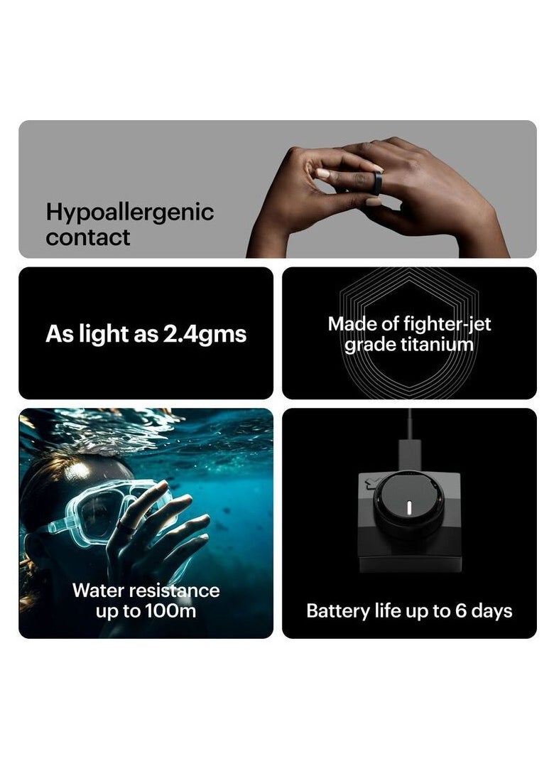ULTRAHUMAN - Ring AIR - Advanced sleep-tracking wearable, HRV & Temperature Monitoring,Track workout, movement & recovery, Water resistant, 6 Days Battery Life with Lifetime Free Subscription (Size 13) - Air Black - Image 1