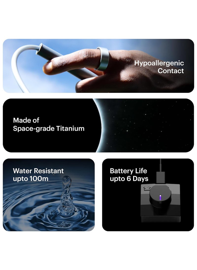 ULTRAHUMAN - Ring AIR - Advanced sleep-tracking wearable, HRV & Temperature Monitoring,Track workout, movement & recovery, Water resistant, 6 Days Battery Life with Lifetime Free Subscription (Size 13) - Air Black - Image 1