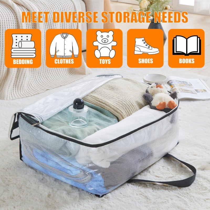 MKOKYD 40L Clear Storage Bags for Blanket, Clothes, Comforter, Bedding, Sheet, Pillow - Closet Organizers and Storage Containers, Under Bed Storage Bag with Zipper (Clear, 3 Pack) - Image 5
