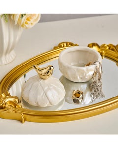 SYOSI Ceramic Jewelry Storage Box Nordic Ins Style Elegant Trinket Box with Gold Bird Lid Round Jewelry Organizers for Stud Rings Necklaces Bracelets Earrings Jewelry Ring Gift Box for Women Girls  - Image 2