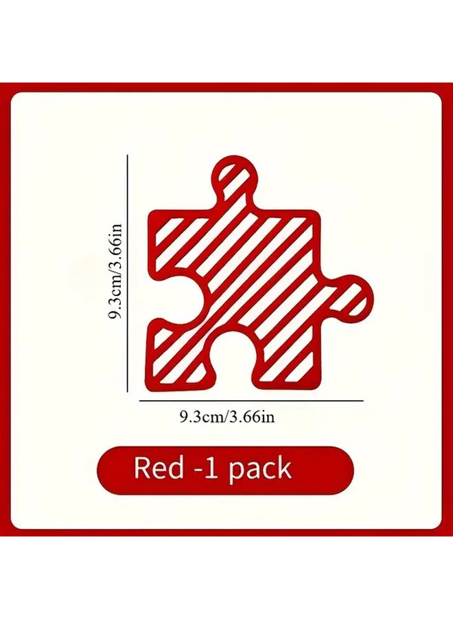 Set Of 2 Red Heat Resistant Puzzle Mats Interlocking Table Cover Protector - Image 3