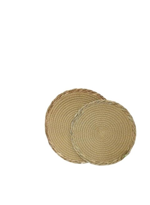 Wicker coaster in linen - practical and elegant Available in two sizes Mk (diameter 35cm)