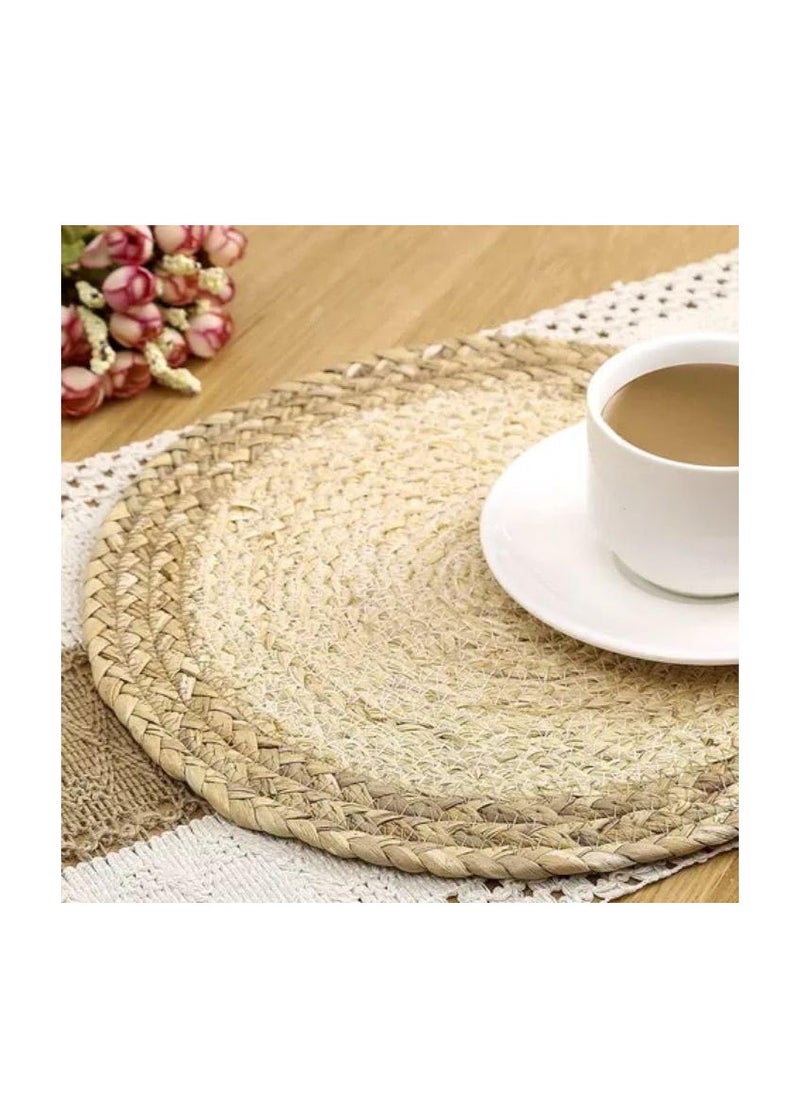 Wicker coaster in linen - practical and elegant Available in two sizes Mk (diameter 35cm)