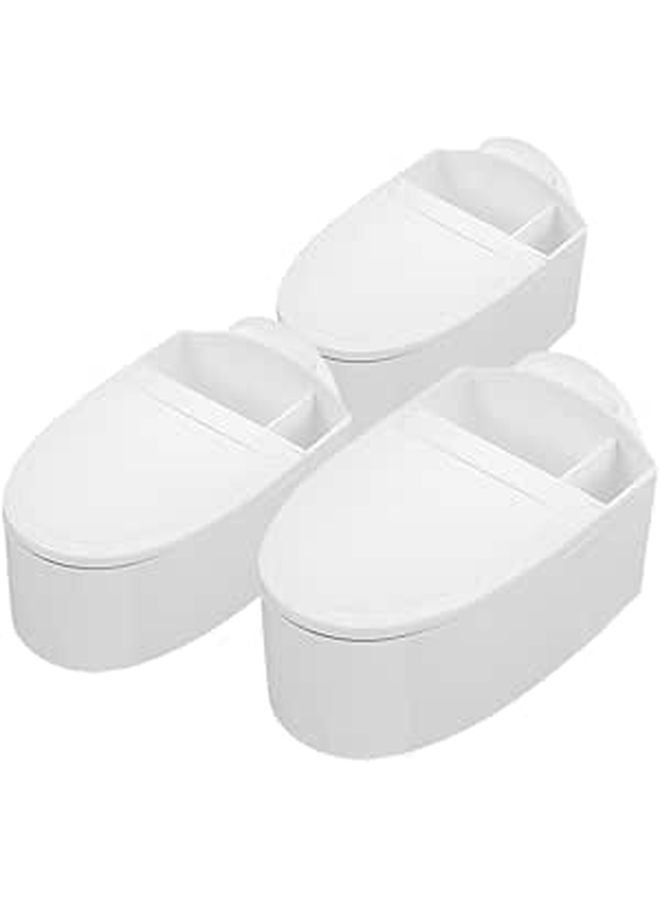 Wall Mounted Flip Top Ashtray With Lid Bathroom Toilet Space Saving Set Of 3 - Image 1
