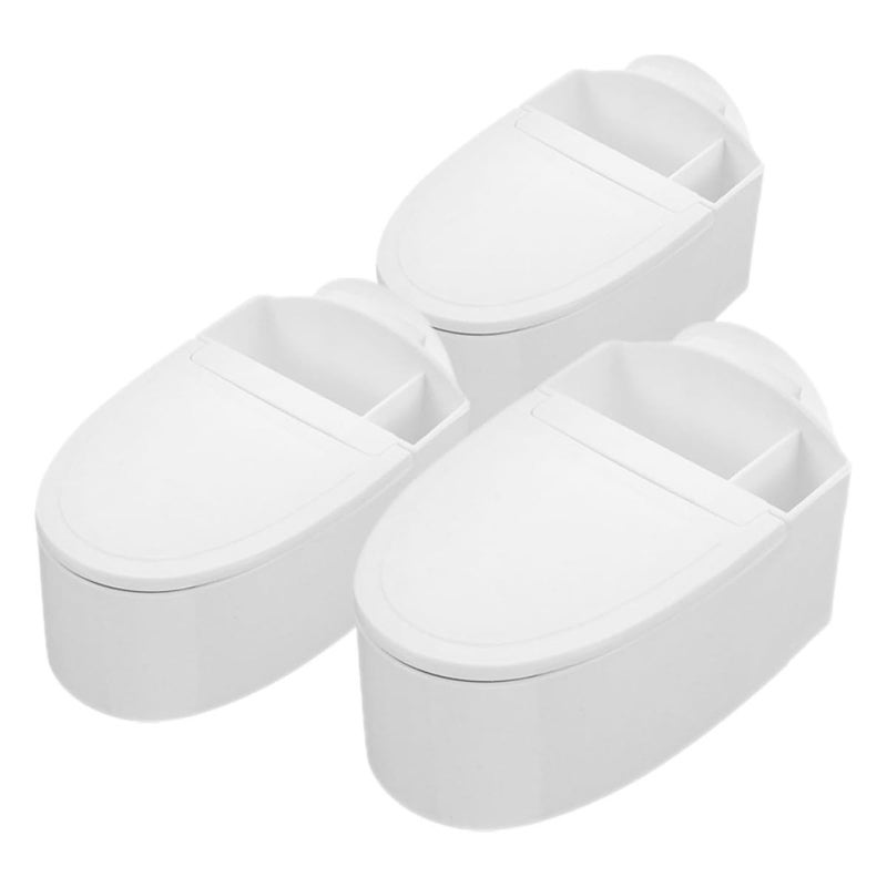 Wall Mounted Flip Top Ashtray With Lid Bathroom Toilet Space Saving Set Of 3 - Image 2
