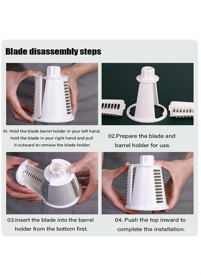 Manual Drum Vegetable Slicer, 5 Sets of Interchangeable Stainless Steel Blades Kitchen Vegetable Chopper Dicer - pzsku/Z08CC46A9C13564C2E026Z/45/_/1723444405/2a787fbf-c908-4277-ac31-acf10f633de3