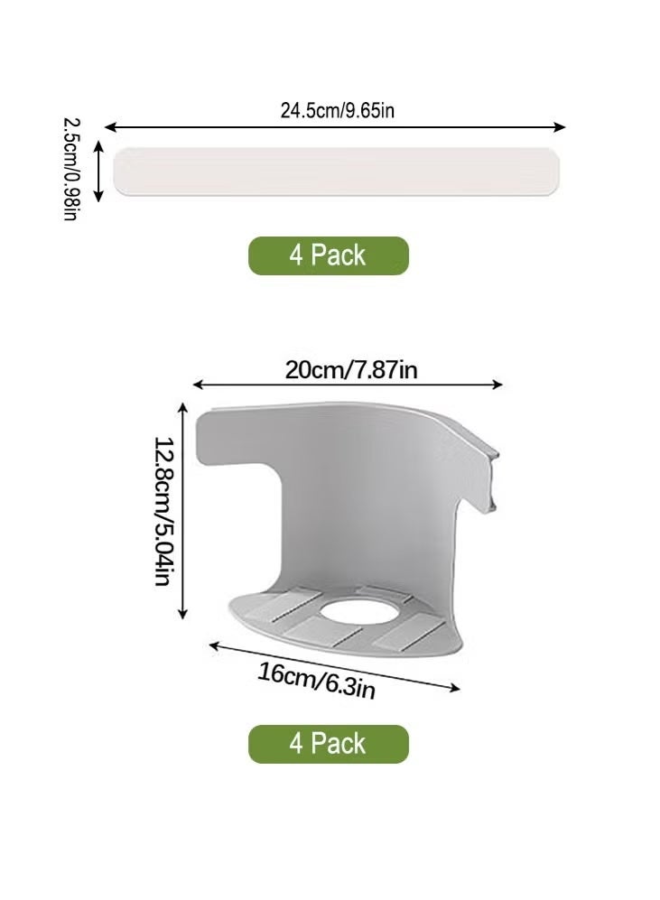 4 عبوات من حامل ملاءات السرير مع شرائط القفل ، ومثبتات ملاءة السرير شديدة التحمل ، ومشابك ملاءة قفل غير قابلة للانزلاق ، لجميع الأحجام ، والبطانيات ، والفراش (رمادي) - Image 2