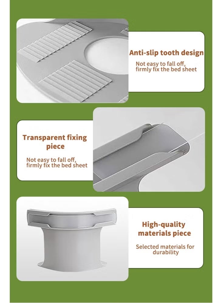 4 عبوات من حامل ملاءات السرير مع شرائط القفل ، ومثبتات ملاءة السرير شديدة التحمل ، ومشابك ملاءة قفل غير قابلة للانزلاق ، لجميع الأحجام ، والبطانيات ، والفراش (رمادي) - Image 4