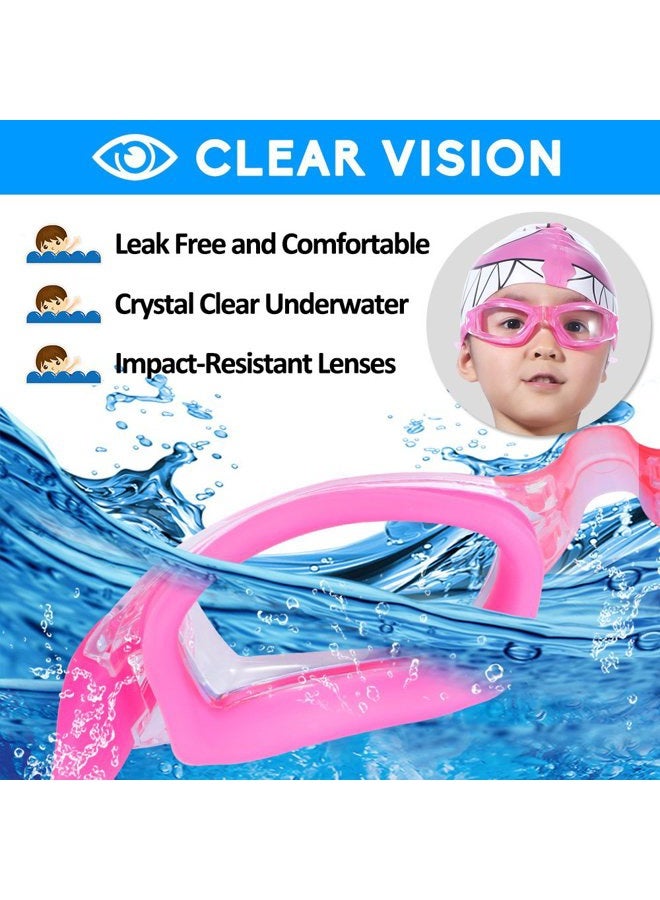EverSport Kids Swim Goggles, 2 Pack Crystal Clear Swimming Goggles for Children and Teenagers, Anti-fog Anti-UV Youth Swimming Gl, Leak proof, Free ear plugs, one button open straps, for 4-16 Y/O - Image 4