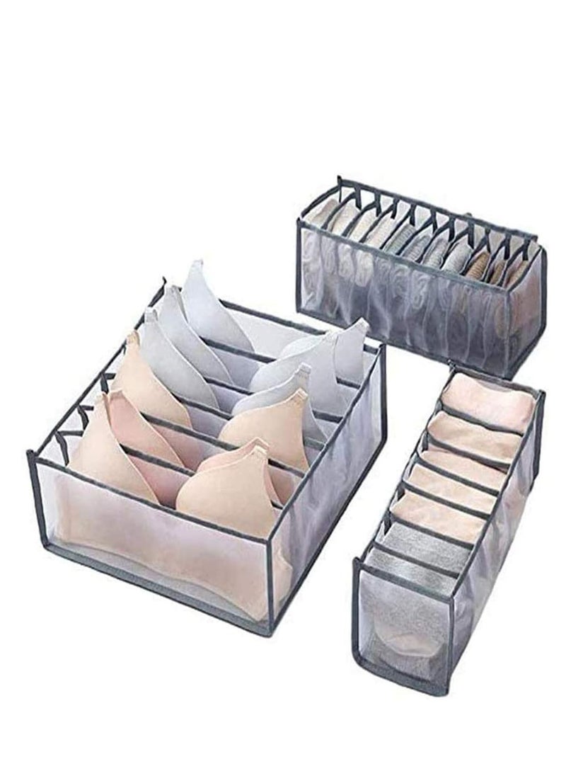 Generic 3 Pack Foldable Drawer Organizer, Suitable For Underwear/Underpants/Socks/Bra/Panties/Ties Multicolor 