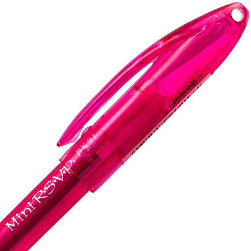 Pentel BK91MNP-P Pentel Mini R.S.V.P. Stick Ballpoint Pen, Translucent Brl, Pink Ink, Med Pt, Box of 12 - Image 4