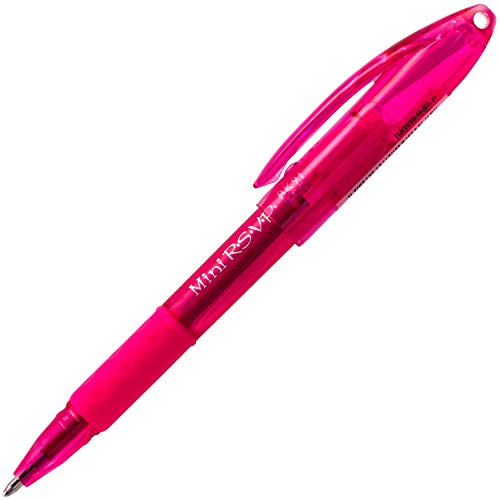 Pentel BK91MNP-P Pentel Mini R.S.V.P. Stick Ballpoint Pen, Translucent Brl, Pink Ink, Med Pt, Box of 12 - Image 3