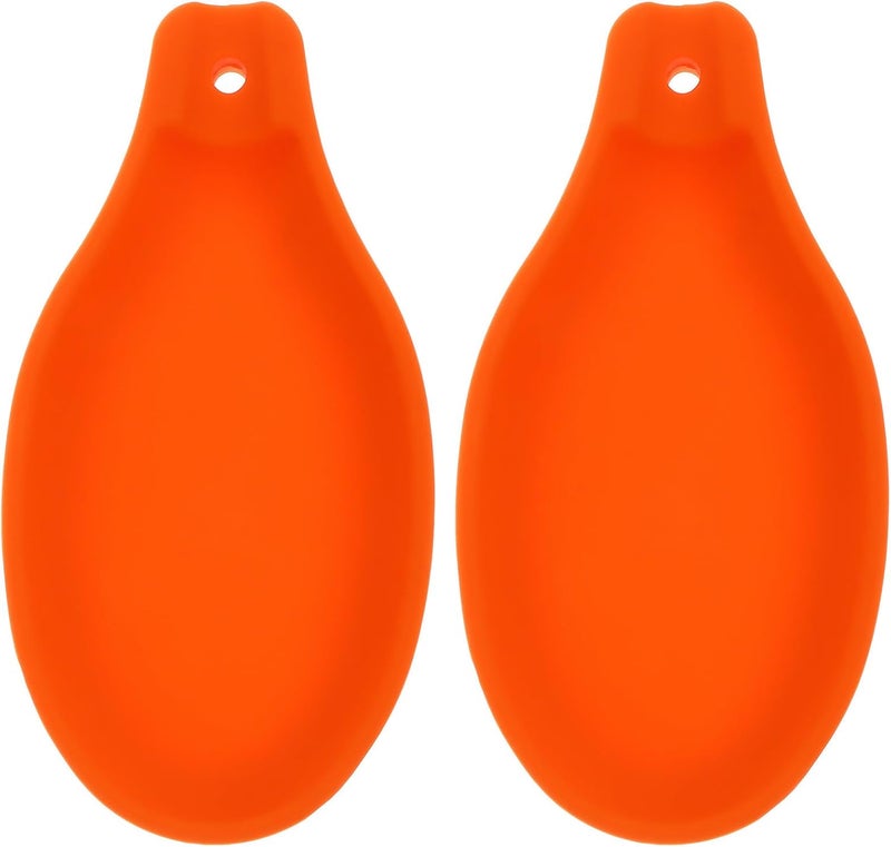 Silicone Spoon Rest Set 2pcs Bright Color Heat Resistant Kitchen Utensil Holder Soup Spoon Pad for Countertop Cooking and Dining - Image 1