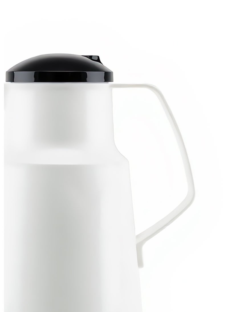 Bisbell Nova Pearl White Vacuum Flask 1.0L Double Wall Glass Liner Thermal Coffee & Tea Pot, 18-Hour Hot & Cold Insulation, Leak-Proof Lid, BPA-Free - Image 2