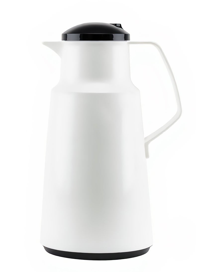 Bisbell Nova Pearl White Vacuum Flask 1.0L Double Wall Glass Liner Thermal Coffee & Tea Pot, 18-Hour Hot & Cold Insulation, Leak-Proof Lid, BPA-Free - Image 3