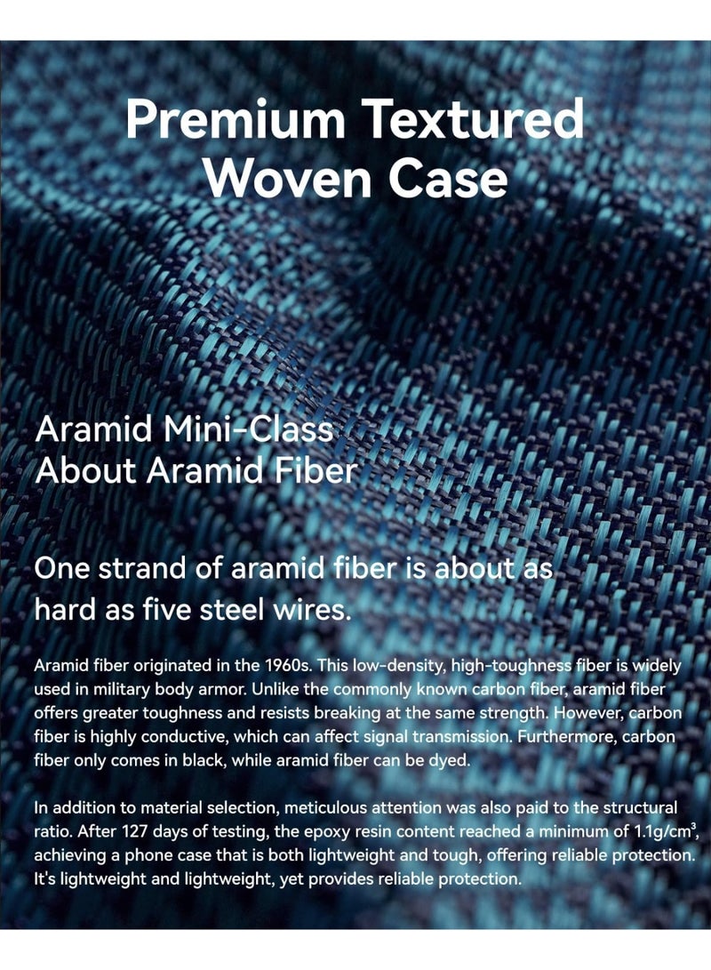 RAPTIC غطاء أراميد لجهاز آيفون 17 برو [ماج سيف] فائق النحافة 1500D من ألياف الأراميد - عميق - Image 2