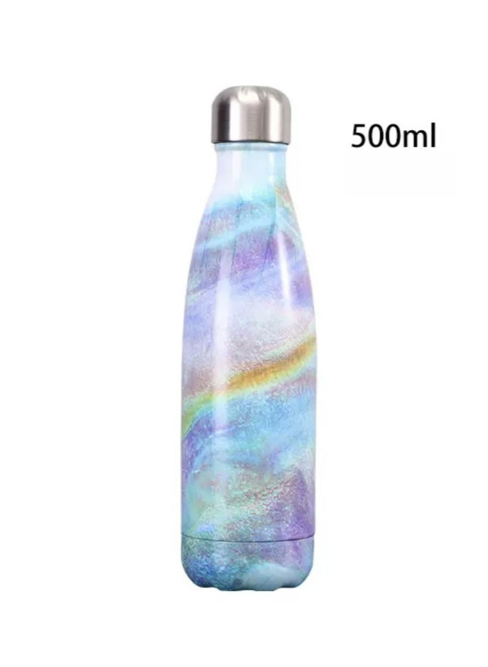 هَيْلة colorful Vacuum Insulated Double Wall Stainless Steel Water Bottle 500 ML 26.5x7cm - Image 1