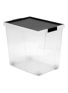 TATAY Multi Purpose Stackable Storage Box with Lid Black and Clear 60 L 1157302  - Image 1