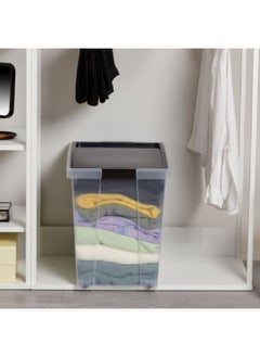 TATAY Multi Purpose Stackable Storage Box with Lid Black and Clear 60 L 1157302  - Image 5