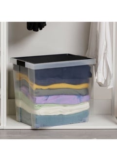 TATAY Multi Purpose Stackable Storage Box with Lid Black and Clear 60 L 1157302  - Image 4