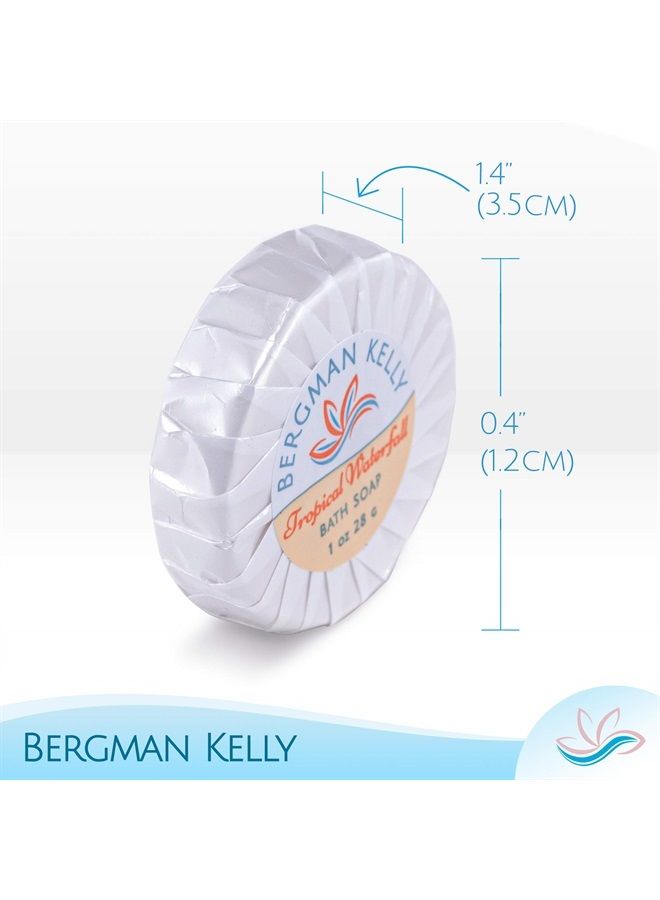BERGMAN KELLY Hotel Soap Bars in Bulk (Tropical Waterfall, 1 oz, 100 PK), Travel Size Cleansing Soap, Small Individually Wrapped Round Soap, Mini Size Toiletries: Airbnb, Motel, Guest Bath - Image 3