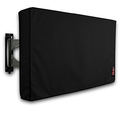 iBirdie Outdoor TV Cover 40 to 43 inch Weatherproof, Cover Size 39.5''L x 25''H, Waterproof for Outside Flat Screen 40 to 43 inch TV, Black, 600D Thick Fabric Screen Protector with Bottom - Image 5