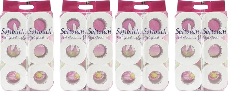 Softouch 2 Ply Toilet Paper Tissue Roll Family Pack of 24 (230 Sheets Per roll) - Image 1