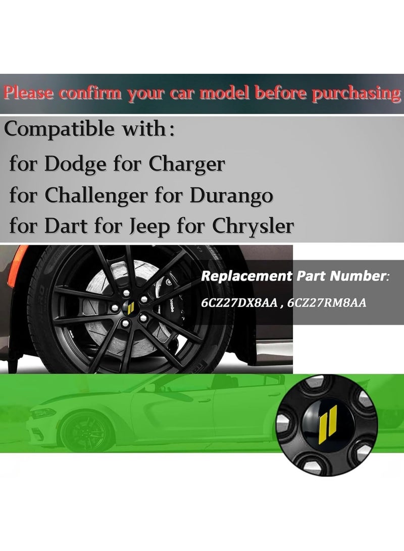 INSIJAM 4 Pack Car Tyre Valve Stem Cap Wheel Center Cap Covers compatible with Dodge Charger Challenger Durango Dart 63mm Hub Cap Emblem Badge ABS Plastic - Image 4