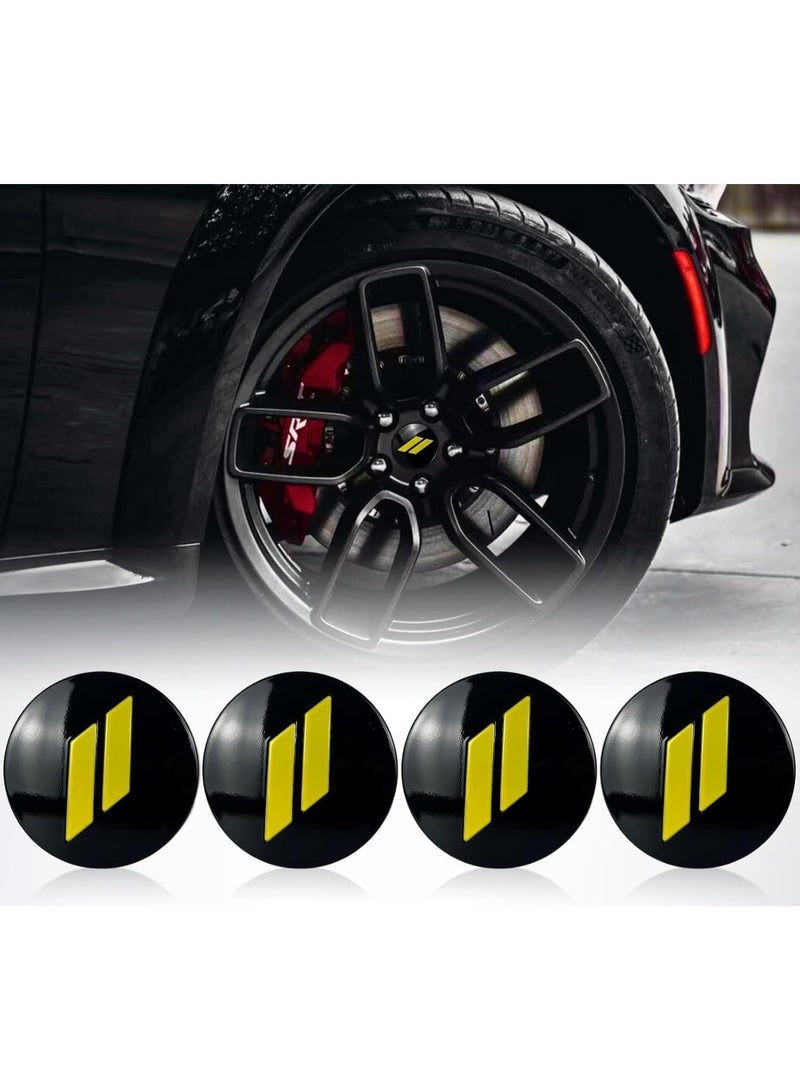 INSIJAM 4 Pack Car Tyre Valve Stem Cap Wheel Center Cap Covers compatible with Dodge Charger Challenger Durango Dart 63mm Hub Cap Emblem Badge ABS Plastic - Image 1