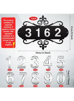 Bluejw House Numbers For Outside Metal Home Address Number Sign House Address Plaques Metal Address Sign Mailbox Number Personalized Address Signs For House Home Hotel Office Garden Decorative Wall Plaque  - Image 2