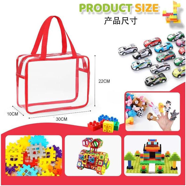 Transparent Pvc Toy Storage Bag, Beach Puzzle Storage Bag, Travel Waterproof Storage Bag with Zipper, Washable Toiletry Bag - Image 3